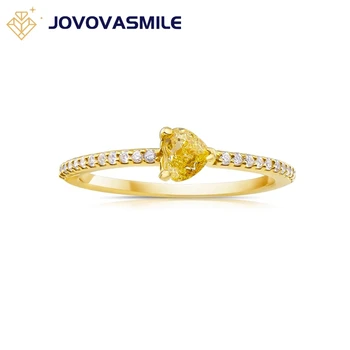 JOVOVASMILE Lab Diamantové Zásnubné Prstene, Šperky Ženy 0.17 Carat Yellow Diamond Srdce Rez snubný Prsteň