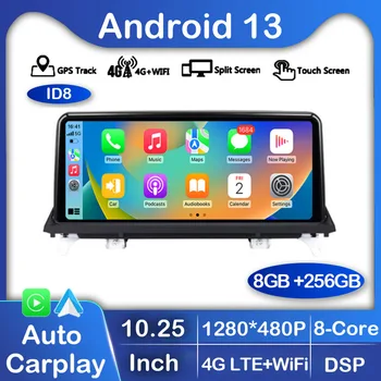 10.25 Palcový Android 13 ID8 Bezdrôtový Carplay autorádia pre BMW X5 X6 E70 E71, E72 CCC CIC Android Auto Multimédiá GPS a WIFI+4G SIM