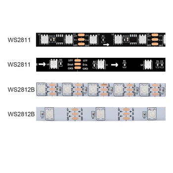 WS2811 WS2812B 5050 RGB LED Pásy Svetla 30/60LEDs/m Smart Individuálne Adresovateľné Pixelov LED Pásky IP30 IP65 DC5V DC12V pre Decor