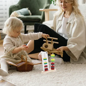 Desktop Toys Magnetické Zodpovedajúce Krúžky Drevené Montessori Hra Stĺpce Magnety Vzdelávacích Pre Batoľa Deti