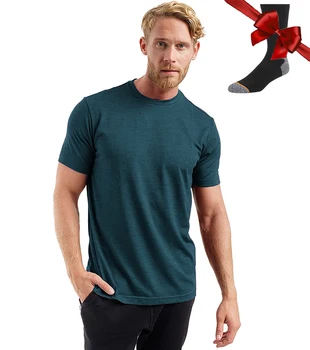 A2689 100% Jemný Merino Vlny T Shirt Mens Základná Vrstva Tričko Merino Vlny Odvod Priedušný Rýchloschnúci Anti-Zápach +Merino Vlna