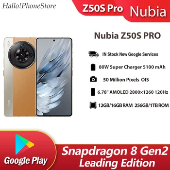 NOVÉ Nubia Z50S PRO 5G Snapdragon 8 Gen2 Popredných Edition 6.78 Palcový AMOLED 50MP120Hz 5100Mah 80W Rýchle Nabitie Google PLAY NFC OTA