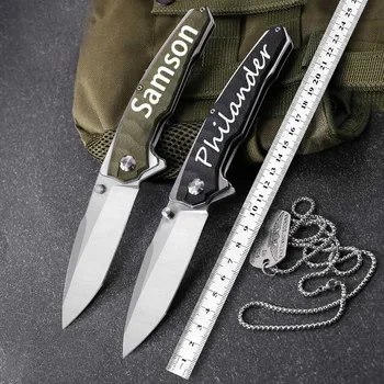 Vonkajšie skladací nôž D2 ocele, vysoká tvrdosť, camping nôž
