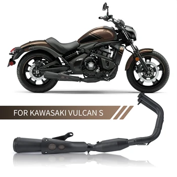 Motocykel Výfukových Hlavičky Rúry Prednej Prepojenie Potrubia Pre Kawasaki Vulcan S650 650s 650 S VN650 čierna