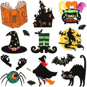 Nové Halloween Taviteľné Oblečenie Škvrny Bat Čarodejnice Výšivky Klobúk Kostýmy, Dekorácie Príslušenstvo Výšivky Železa-na Škvrny