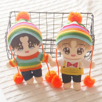 20 CM Bábiky Oblečenie Kpop Idol Jung Kook Jimin Sean Xiao Yibo Lisa Rainbow Sveter Klobúk Plyšové Hračky Oblečenie Mäkké Bábiky, Príslušenstvo