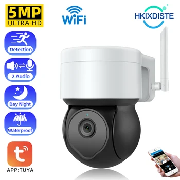 Tuya Smart 5MP Wifi IP Kamera, Vonkajšie obojsmerné Audio Ai PTZ Bezdrôtové Kamery Deň Nočné Videnie CCTV kamerový Kamera Mini