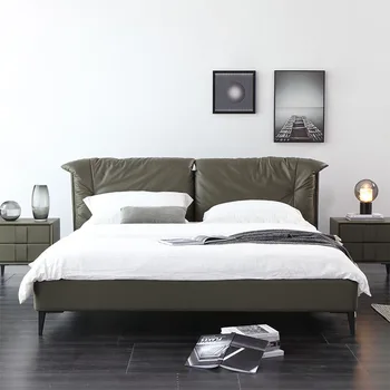 Spálne nábytok taliansky veľmi jednoduché kožené postele moderné svadobné posteľ