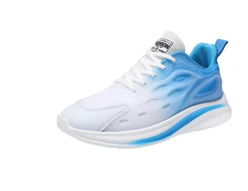 Biela a modrá bežecká obuv pre mužov a ženy v lete