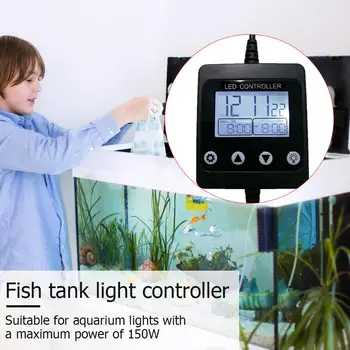 Akvárium Regulátor Systém LED Svetlo, Časovač Modulátor LCD Displej akvárium Lampa