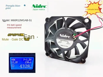 Nové NIDEC kvapaliny ložisko 6015 rýchlosti merania 6TYP 12V 0.14 A M60R12MGAB-51 šasi fan60*60*15 MM