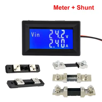 20A/50A/100A/200A/300A Digitálny Merač DC0-100V Voltmeter Ammeter LCD Napätie Prúd Teplota Detektora Meter Amperimetro Shunt