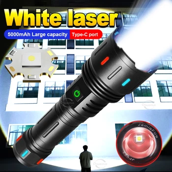 5000mAh Ultra výkonný laser LED Baterka USB Nabíjateľná led Baterka 18650 26650 Zoom Taktické Horák, Dlhý Záber na Lov Svietidla