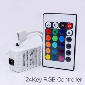 24 Kľúče, Infračervené Radiče Farbu a Jas Nastaviteľný DC12V RGB Pásky Svetlá Diaľkové Ovládanie Osvetlenia Príslušenstvo Domáce Použitie