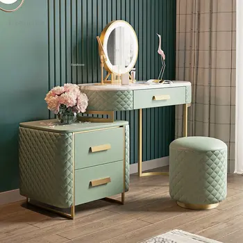 Moderný jednoduchý Zelený Príborníky Svetlo Luxusné Spálne, Nábytok, zrkadlo, Toaletný Stolík Nordic Tvorivé obývacia izba, Skrinka na odkladanie vecí