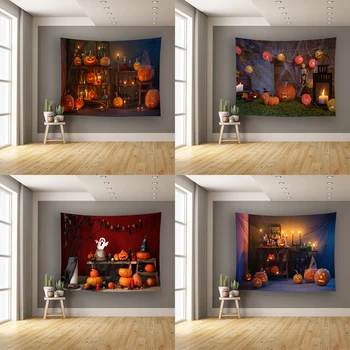 Horor Tekvica Halloween Série Tlačených Gobelín Domov Obývacej Izby, Spálne Dekorácie Pozadí Textílie Gobelín