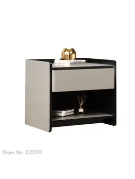 Wabi-sabi nočný stolík black walnut sedlo kožené veľká-kapacita skladovania high-end jednoduchý moderný jediný-zásuvkové skrine