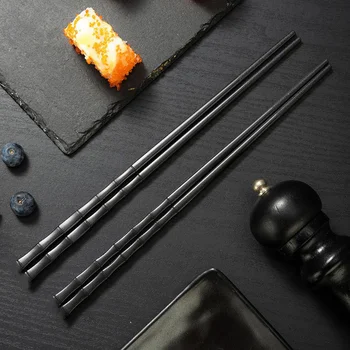 1 Páry Zliatiny Čínsky Prútika Jedla Sushi Palice Opakovane Non Slip V Umývačke Bambusu Tvar Potravinársky Otvárače