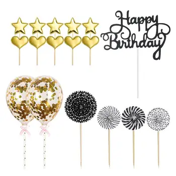 Balón Star Tortu Vňaťou Happy Birthday Cake Mulčovače Pre Ženy Tortu Vňaťou Hviezdy Srdcia, Balóniky Narodeninovú Tortu Dekorácie