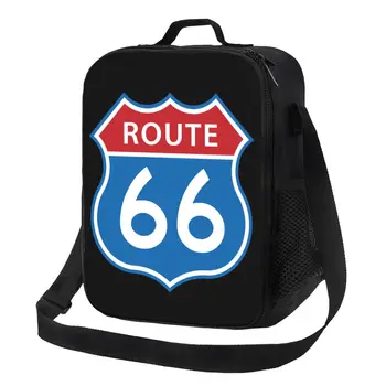 Route 66 Izolované Obed Tašky pre Prácu Školy Americas Diaľnici Nepresakuje Chladnejšie Tepelnej Bento Box, Ženy, Deti