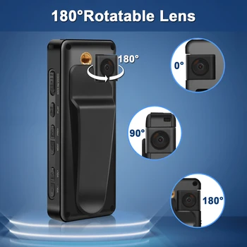 A32 Full 1080P HD Mini Videokamera Telo Nosené Polícia Cam Malé 180° Otáčanie Bicykli Fotoaparát Športové DV Auta DVR