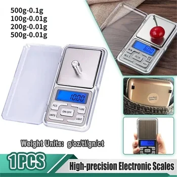 Presné Váhy Šperky Kuchyňa Digitálne 0.01 g Elektronické Stupnice Mini Pocket Váženie 100/200/500g Rozsahu Podsvietenie