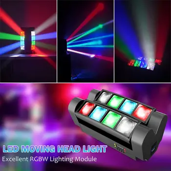8Eyes Spider Laser Mini LED Fáze Svetelný Lúč Projektora Samostatne chôdza DMX512 Diaľkové Ovládanie Voice Control Bar Party, Karneval, Diskotéka