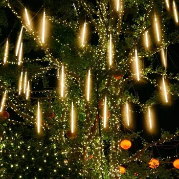 Solárne LED meteorický dážď Dážď Vianočné Dekorácie Rozprávkových Svetiel LED Krásne Svadobné Party Záhrada String Svetlá 2024 Navidad