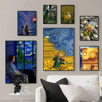 Vincent van Gogh art abstraktné PLAGÁT, Plagáty Vytlačí na Stenu Obrázky Obývacia Izba Domáce Dekorácie