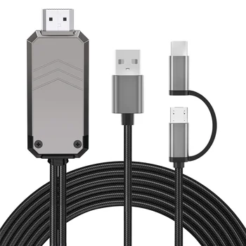 Adaptér Kábel pre Telefón k TV, Typ C/Micro-USB Kompatibilný s HDMI Adaptér 1080P na Kompatibilný s HDMI Konvertor