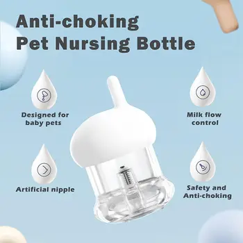 Novonarodené Mačiatko, Šteňa Mlieka, Fliaš Pet Anti-chocking Ošetrovateľskej Fľaša so Silikónovým Kŕmenie Bradavky Malá Mačka, Pes Mlieko Feeder