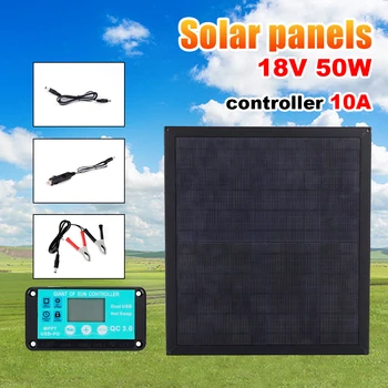50W Flexibilný Solárny Panel DC12-18V Polykryštalických Kremíkových Solars Moc Panely Pre Outdoor Camping Yacht Auto Auto RV Čln