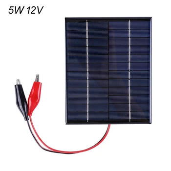 2W Solárny Panel 12V s Klip Nabíjačka Napájanie Solárne Modul Batérie Vodotesné Polykryštalických Kremíkových Pre DIY Vonkajšie Tábor Auto