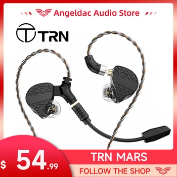 TRN Mars Hifi In-Ear Monitory s Mikrofónom Triple Hybrid Ovládače Slúchadlá 1DD+1BA +1Vibration Vodič Káblové DJ Gaming Headset