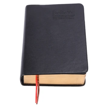 3X Silné Papierový Poznámkový blok poznámkový blok PU+Kniha Biblie Denníka, Knihy, Časopisy Program Plánovač Školy Kancelárske potreby Čierna+Zlatá