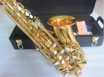 Eb Alto Saxofón Zlaté E Ploché profesionálne Kvalitné Hudobné Nástroje, Dychové Sax S puzdrom