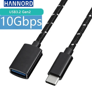 Hannord Tg Konverzie Typ Kábla-C Dátový Kábel Pletená Kábel USB 3.1 10Gbps TYPU C, USB Samica Predlžovací kábel OTG kábel,