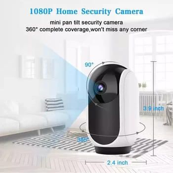 1080P WiFi IP Kamera Baby Monitor Bezdrôtový Nočné Videnie Videokamera Vnútorné Zabezpečenia AI Sledovania Dohľadu Audio Video Rekordér