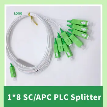 1*8 SC/APC PLC Splitter 0,9 mm Oceľová Trubka 1 m Optický Splitter FTTH Optického Vlákna Konektor 1x8 SC APC Doprava Zadarmo