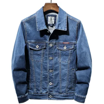 2023 Značky Mužov Oblečenie Denim Jacket Módne Vysoko Kvalitné Modrá Klasické Retro Čistej Bavlny Úsek Kovboj Coats Muž Streetwear