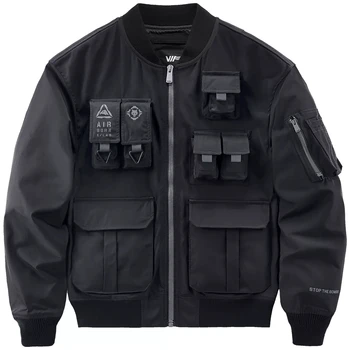 Taktické Bomber Bundy Funkčné Multi Vrecká Coats Windbreaker HipHop Streetwear Muž Techwear pánske Oblečenie Harajuku Topy