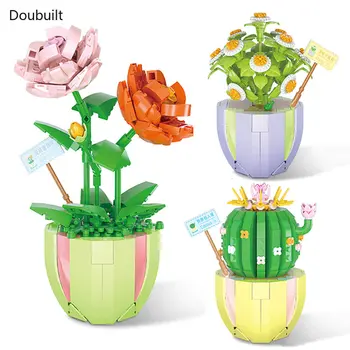 Kreatívne Mini Kvetu, 3D Modelu DIY Diamond Stavebné Bloky Elektrárne Kytice Bonsai Dekorácie Fun Zapojenie Montáž Hračka pre Deti,