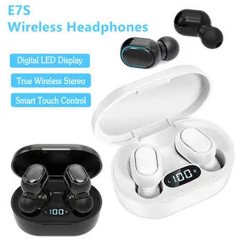 E7S TWS Bezdrôtové Slúchadlá Bluetooth Slúchadlá Hudbu, Športové Headset Nepremokavé Mic Led Displej Slúchadlá pre Všetky Smartphone