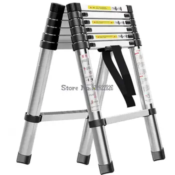 Uhlopriečny rebrík domácnosti rebrík skladací teleskopická schodisko pribrala hliníkovej zliatiny Krytý multifunkčné rebrík štyri alebo
