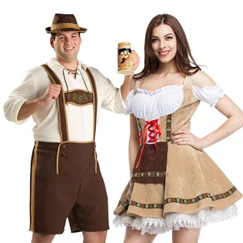 Ženy, Muži Oktoberfest Kostým Tradičné Pár Nemeckých Bavorského Piva Oblečenie Cosplay Halloween Karneval Festival Party Oblečenie