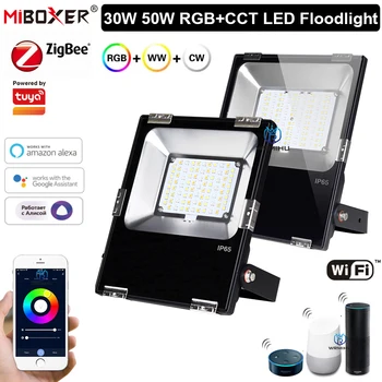MiBoxer 30W 50W Smart WiFi RGB+SCS LED Svetlomet(Zigbee 3.0)FUTT02Z IP65 Nepremokavé Vonkajšie Krajiny Osvetlenie APLIKÁCIE Hlasové Contro