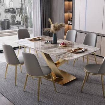 Zlaté TableLight Vlastné Luxusné Mramorové Jedálenský Stôl Moderné Tvorivé Kuchyne talianskej Jednoduché Mueblesa Byt Nábytok WXHYH