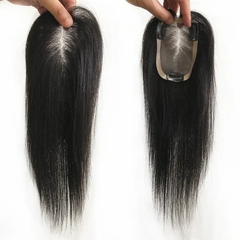 Opasok 8x12 Mono Základňu S Klipy Na Vlasy Toupee Ručne Viazané Priamo Hairpiece Ľudské Vlasy 9x14cm Vlasy Mulčovače, Prírodné Vňaťou Pre Ženy