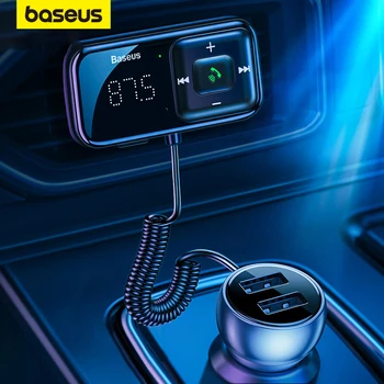 Baseus FM Modulátor Vysielač Bluetooth 5.0 FM Rádio 3.1 USB Nabíjačka do Auta Handsfree Súprava do Auta Bezdrôtový Aux Audio FM Transmiter