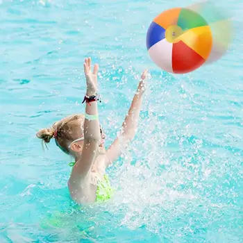 Nafukovacie Beach Ball PVC Šesť-kus Lopta detská Hračka Raketa Loptu Vodné Športy Polo Rainbow Loptu Vonkajšie Pláž, Kúpanie Hračky